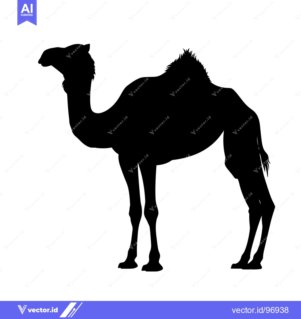 Premium Vector of Silhouette of a Camel Standing in Profile.