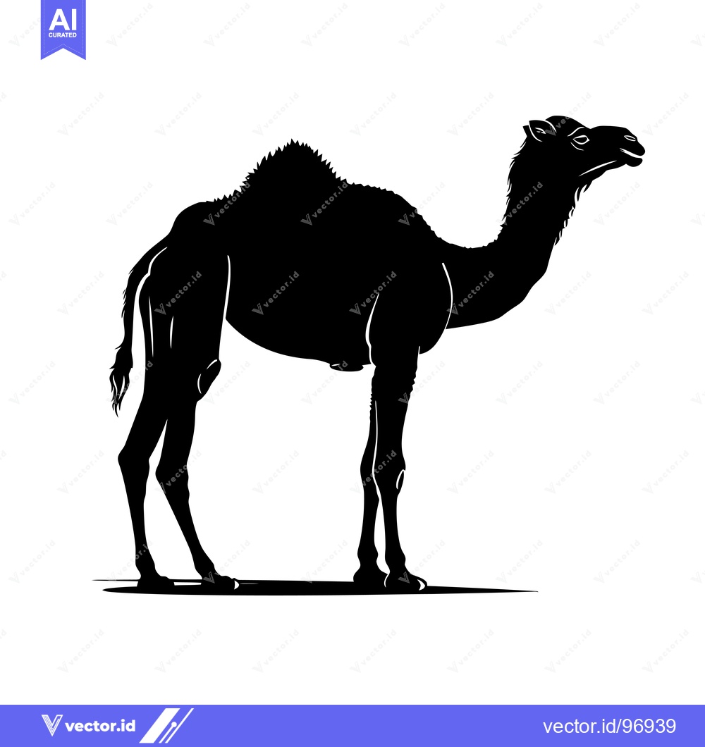 Premium Vector dari Silhouette of a Camel Standing in Profile.