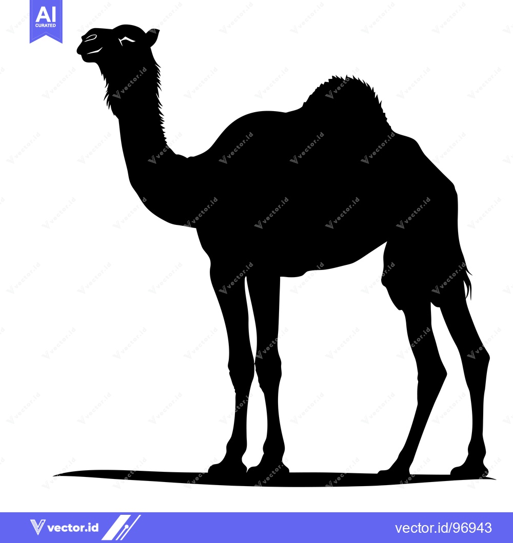 Premium Vector of Silhouette of a Camel Standing in Profile.