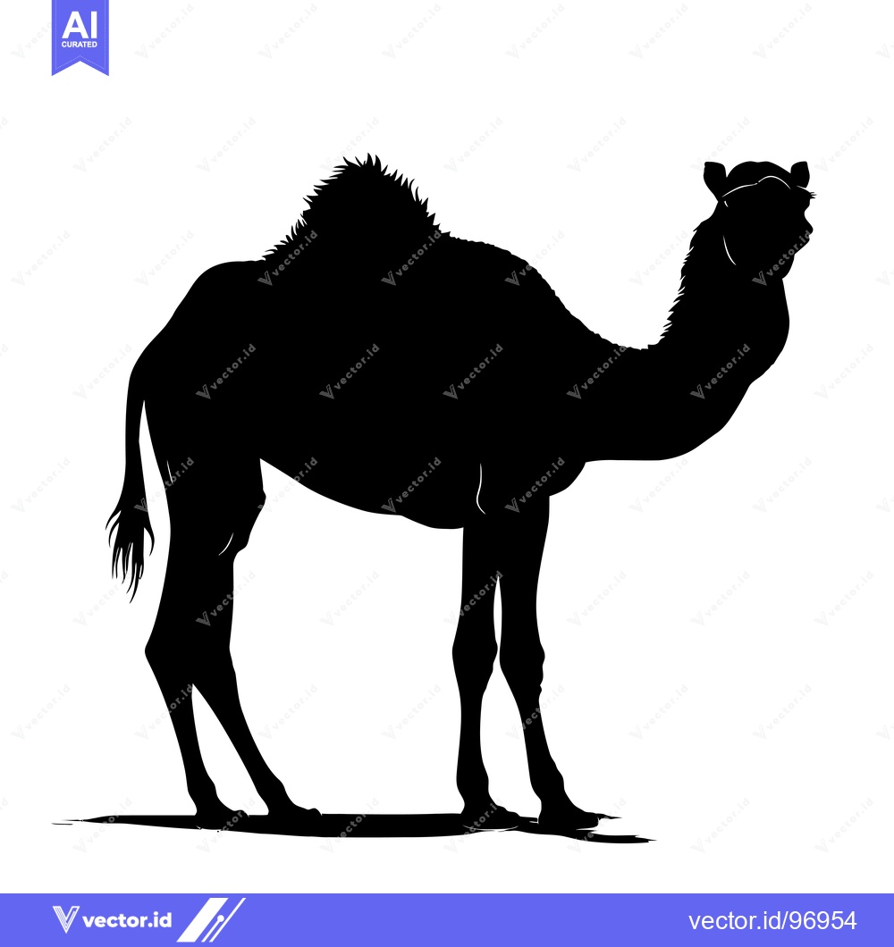 Premium Vector of Silhouette of a Camel Standing in Profile.
