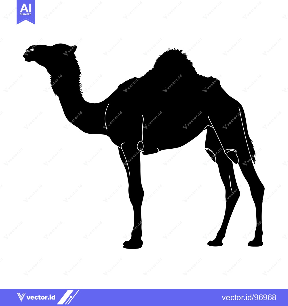 Premium Vector dari Silhouette of a Camel Standing in Profile.