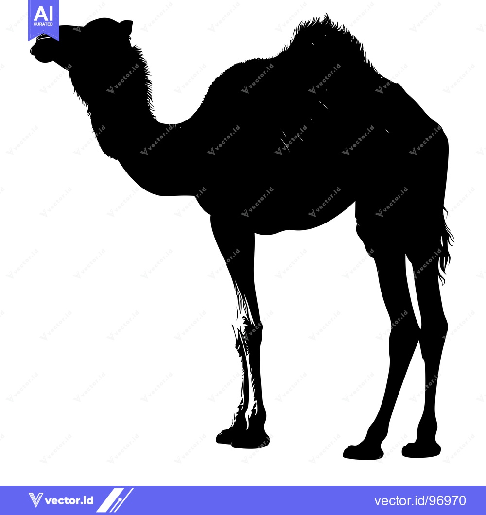 Premium Vector dari Silhouette of a Camel Standing in Profile.