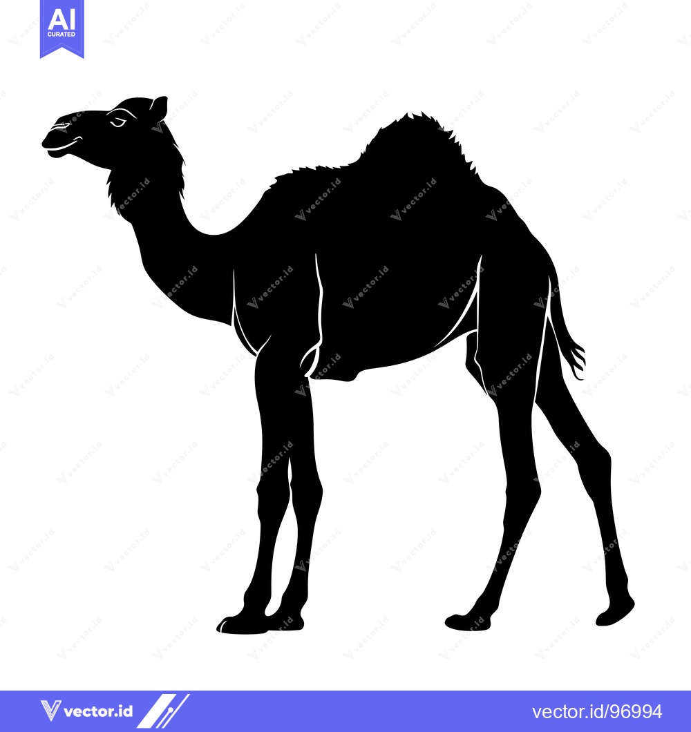 Premium Vector of Silhouette of a Camel Standing in Profile.