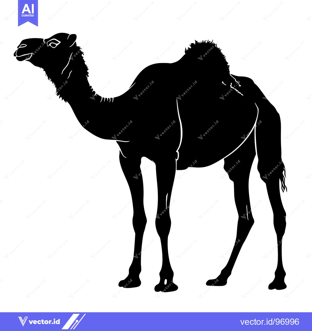 Premium Vector of Silhouette of a Camel Standing in Profile.
