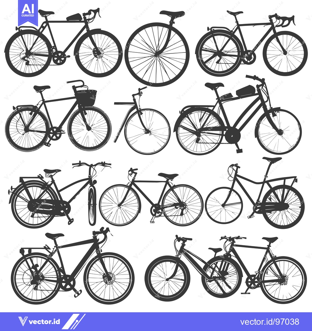 Premium Vector dari Silhouette Collection of Ten Different Bicycle Designs