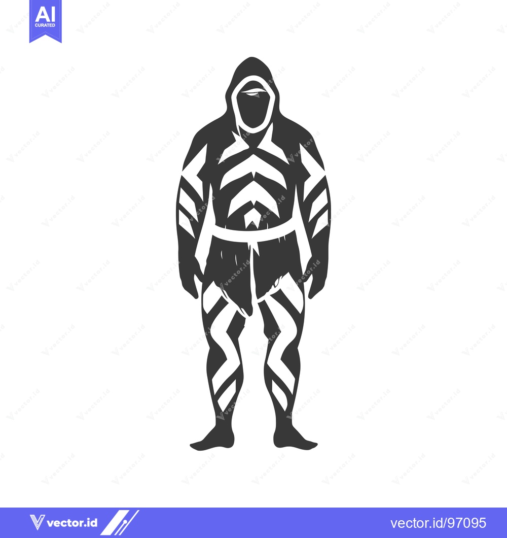 Premium Vector dari Silhouetted Figure with Geometric Patterned Clothing