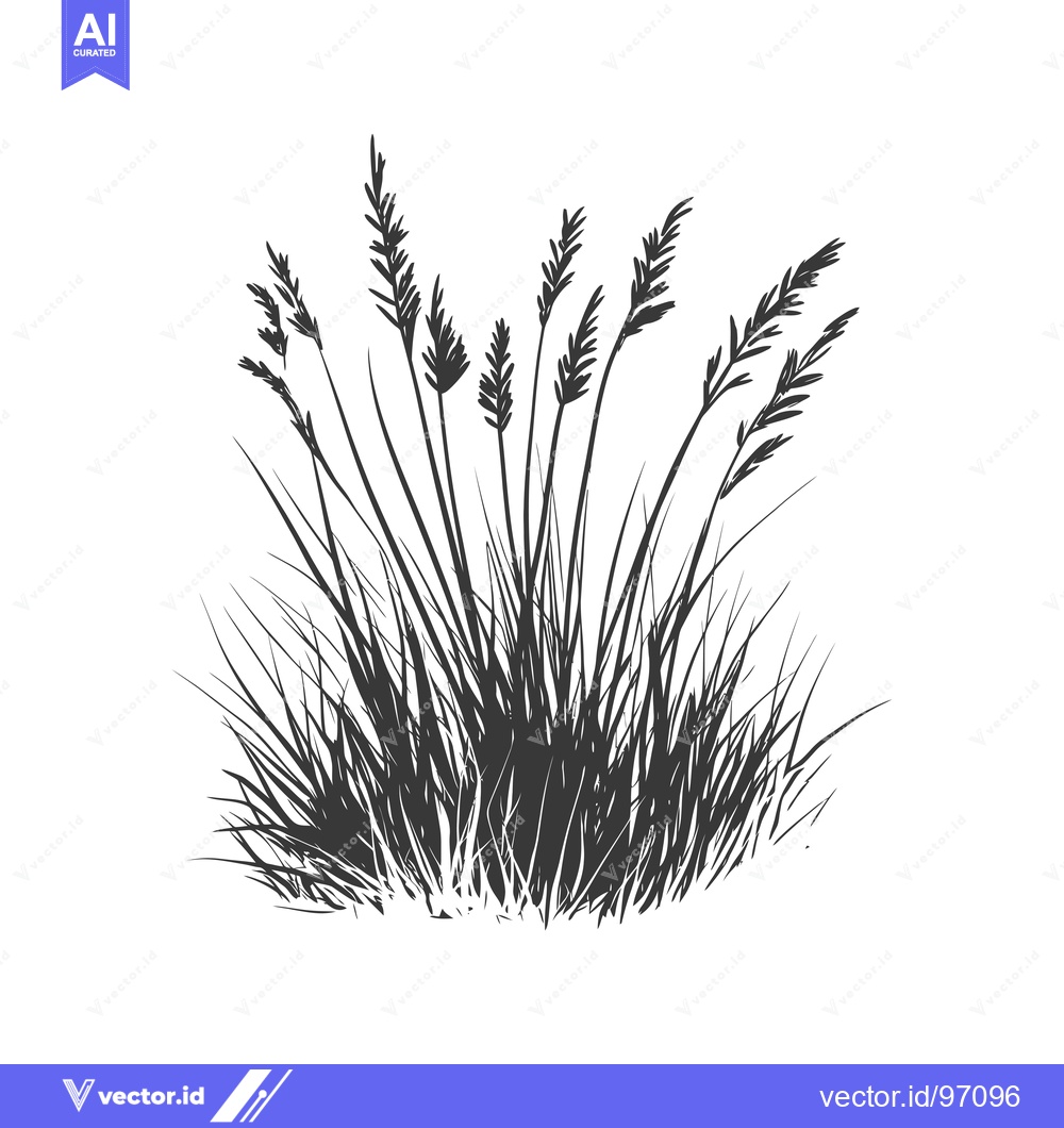 Premium Vector dari Silhouetted Grass with Tall Blades
