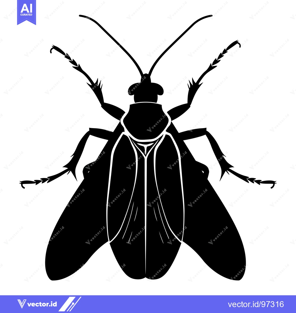 Premium Vector dari Black and White Silhouette of a Fly with Wings Spread