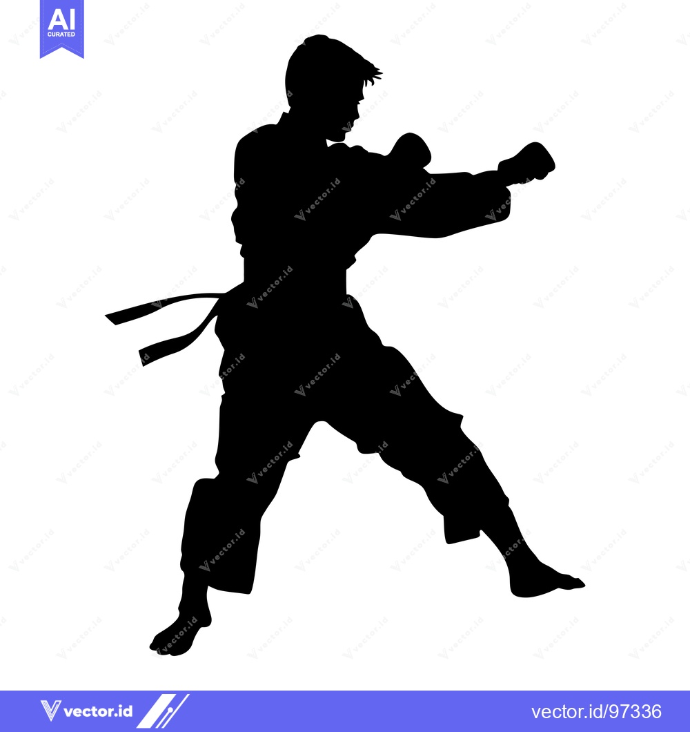 Premium Vector dari Silhouette of a Person Performing a Martial Arts Move