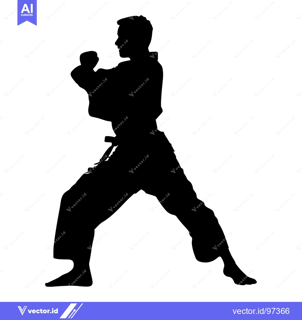 Premium Vector dari Silhouette of a Person Practicing a Martial Art
