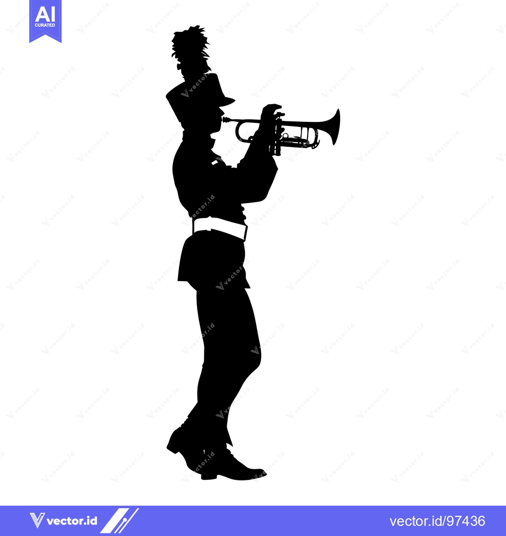 Premium Vector of Silhouette of a Musician Playing a Trumpet