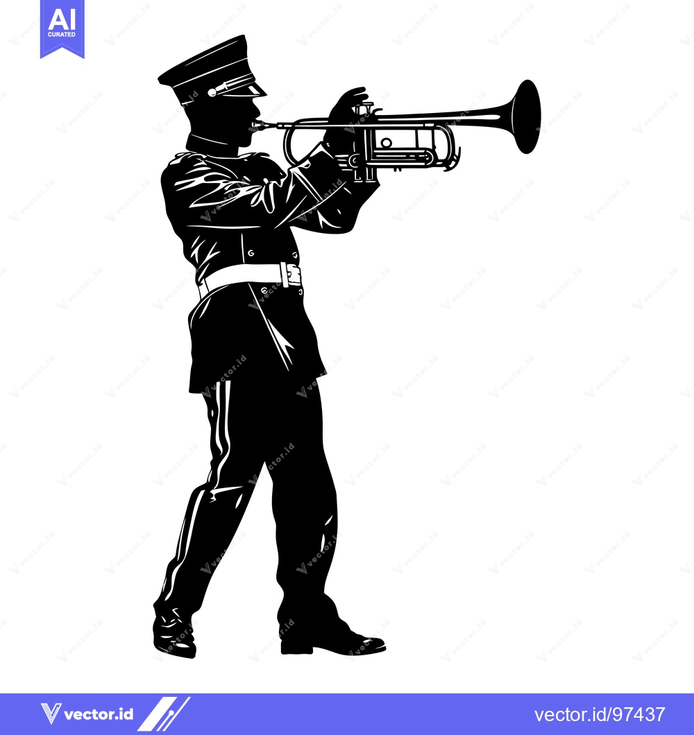 Premium Vector of A Silhouette of a Musician Playing a Trumpet