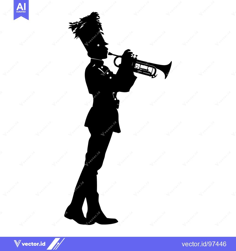 Premium Vector of Silhouette of a Musician Playing a Trumpet