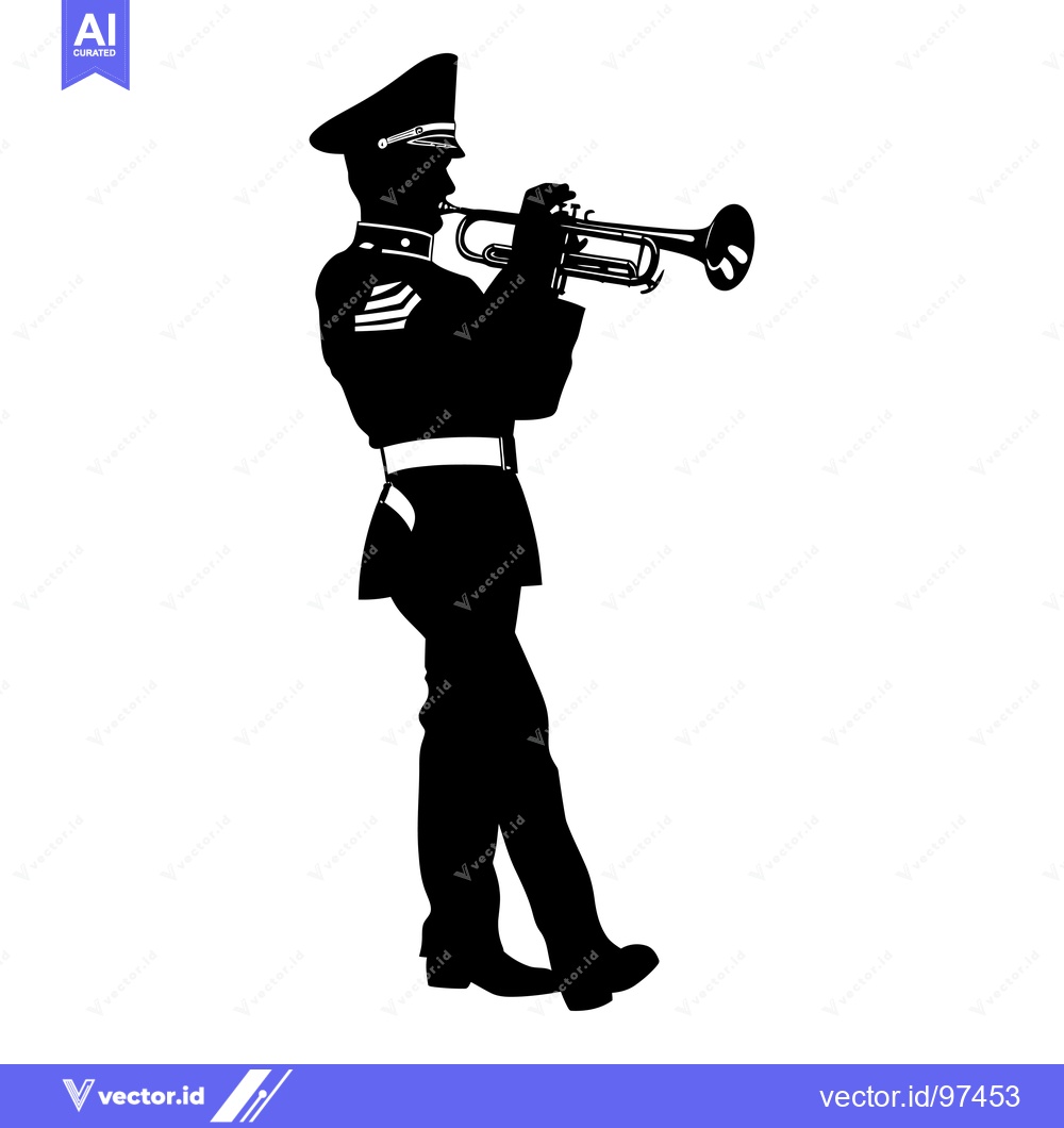 Premium Vector of Silhouette of a Musician Playing a Trumpet in Uniform