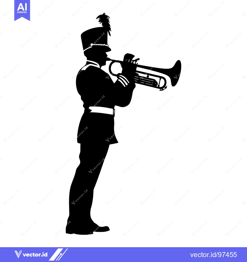Premium Vector of Silhouette of a Musician Playing a Trumpet