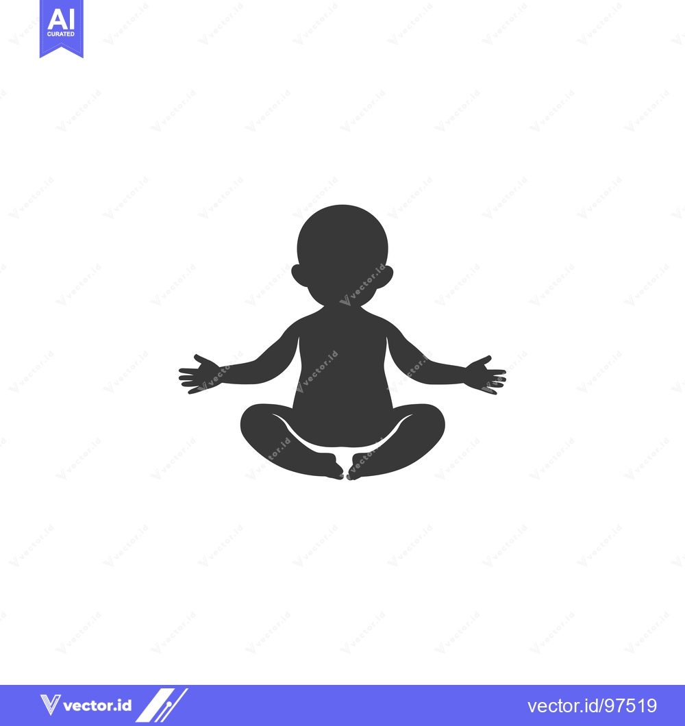 Premium Vector dari Silhouette of a Baby Sitting with Legs Crossed