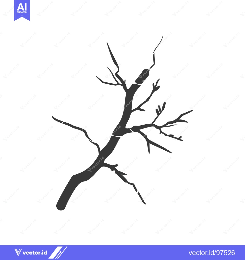 Premium Vector dari Silhouette of a bare tree branch with multiple offshoots