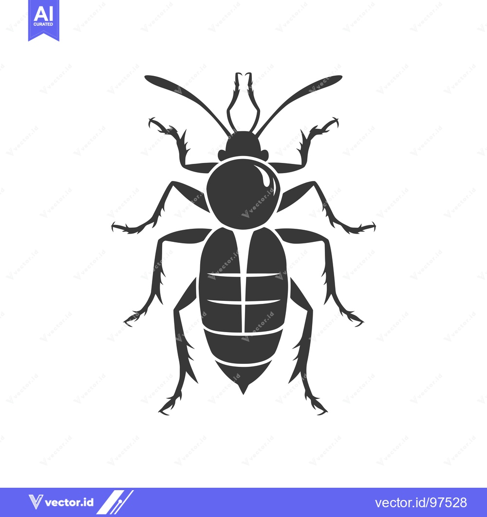 Premium Vector of Silhouette of a beetle with segmented body and spindly legs