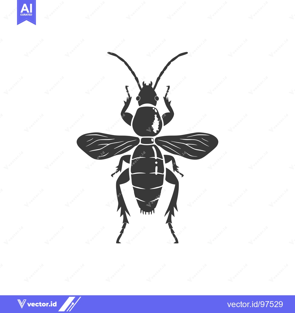 Premium Vector dari Silhouette of a beetle with wings outstretched