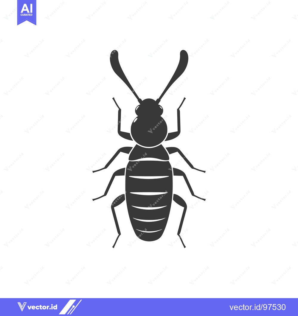 Premium Vector of Silhouette of a Black Beetle with Antennae