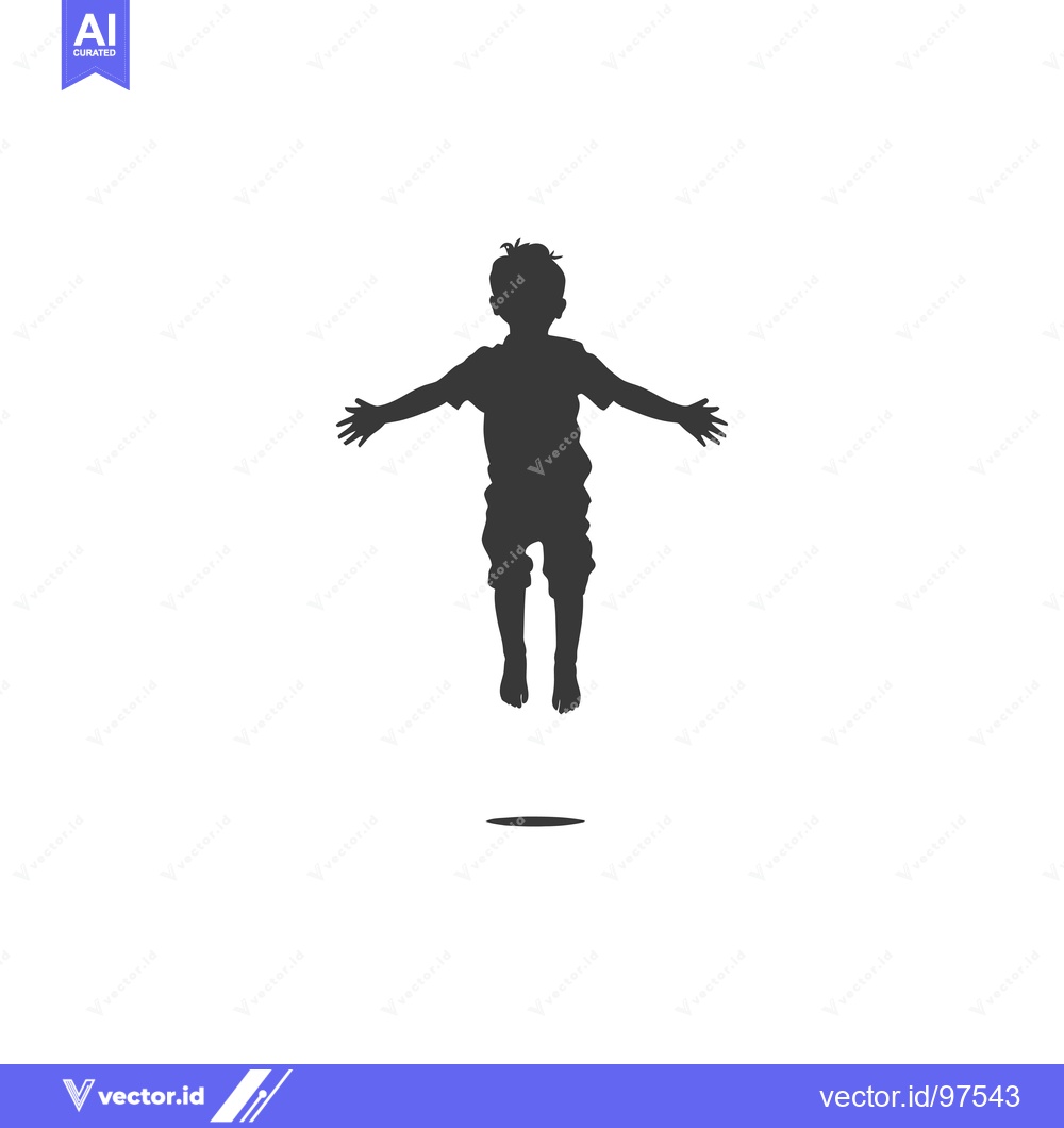 Premium Vector dari Silhouette of a boy jumping with arms outstretched