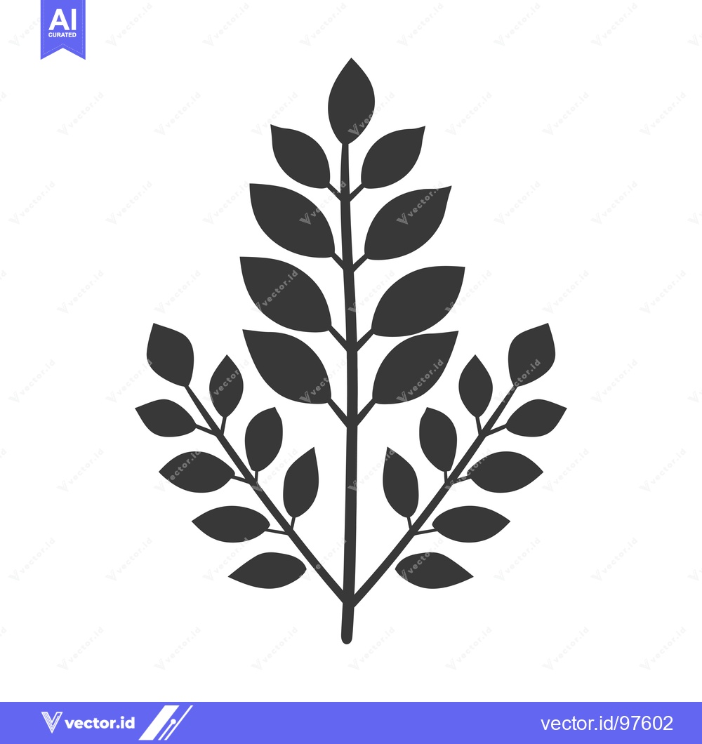Premium Vector dari Silhouette of a Branch with Leaves