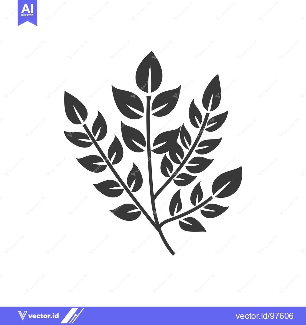 Premium Vector dari Silhouette of a Branch with Multiple Leaves