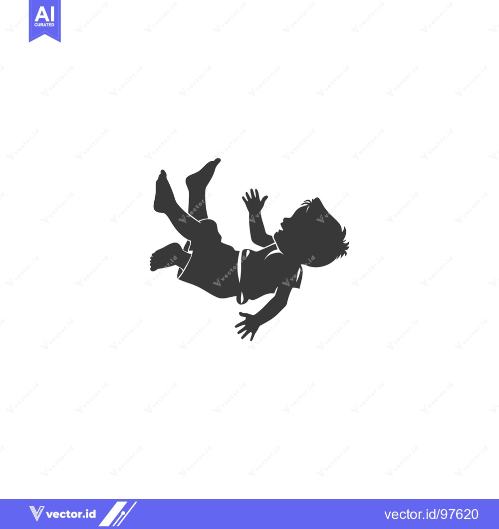 Premium Vector dari Silhouette of a Child Falling Backwards