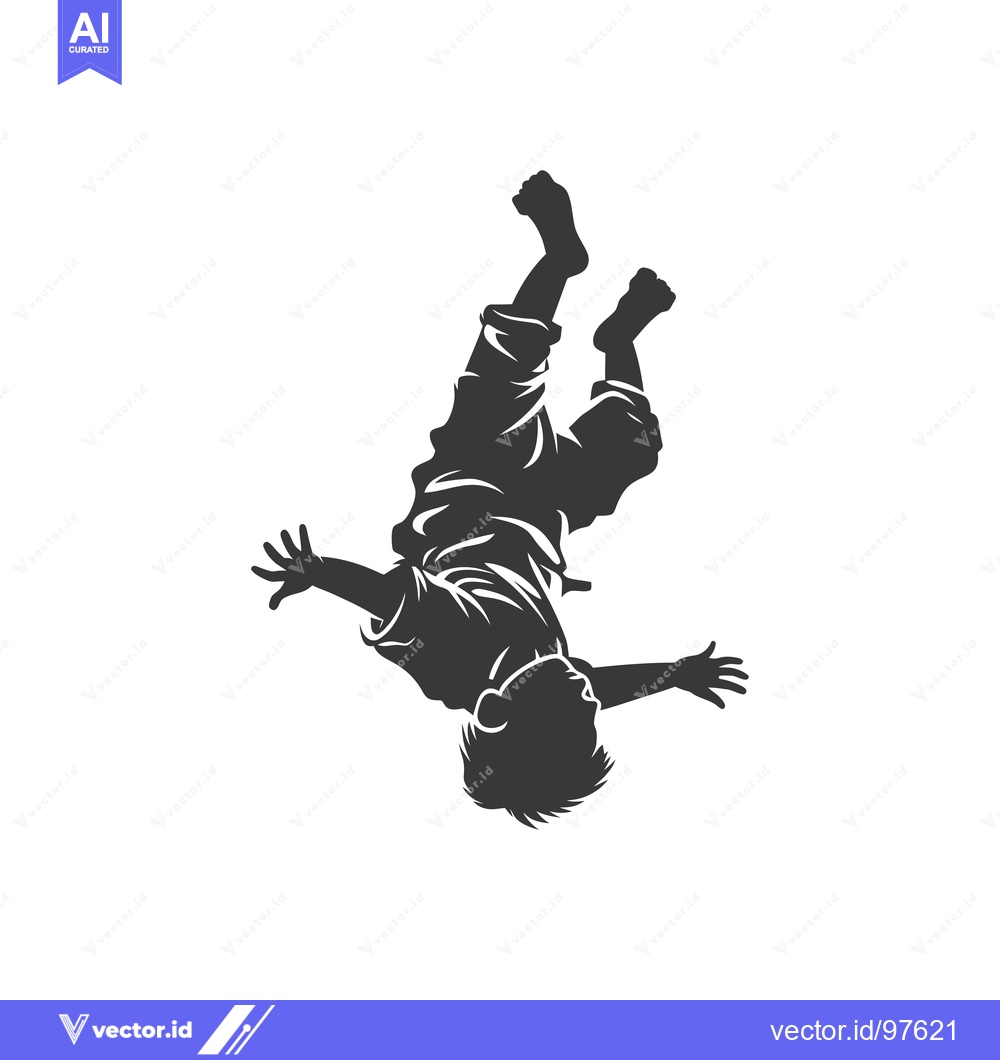 Premium Vector dari Silhouette of a Child Falling Headfirst