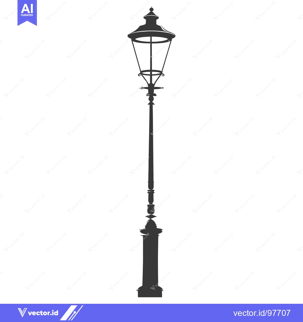 Premium Vector dari Silhouette of a Classic Street Lamp Post
