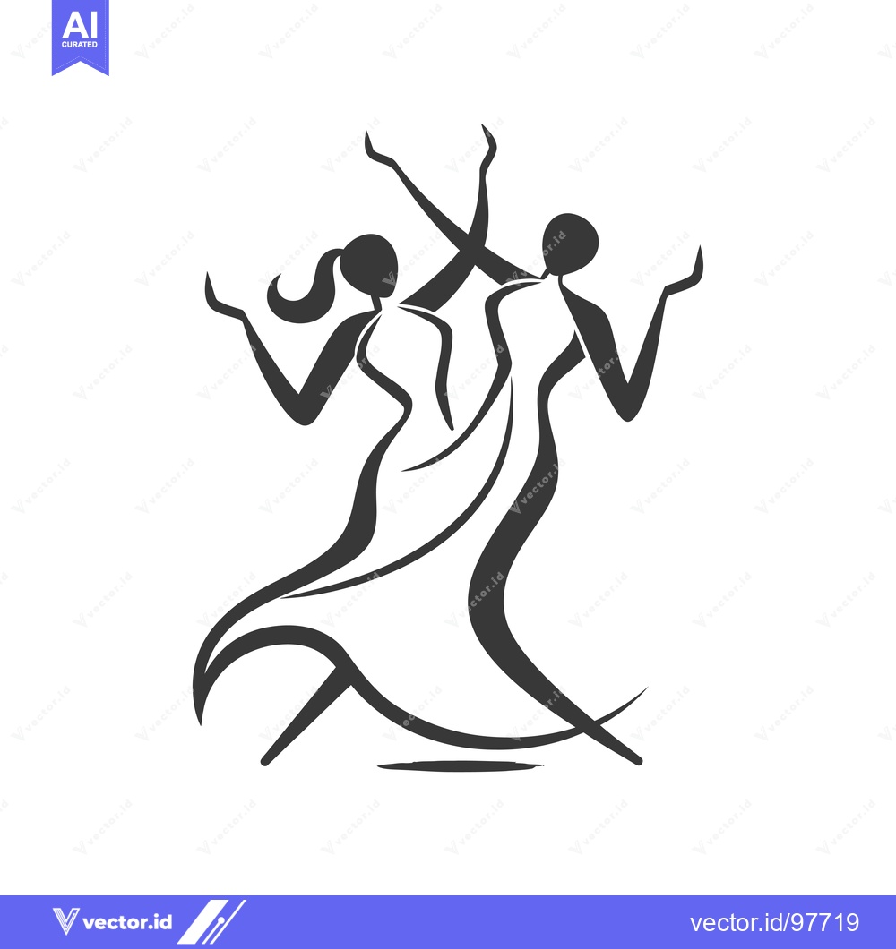 Premium Vector dari Silhouette of a Couple Dancing Together