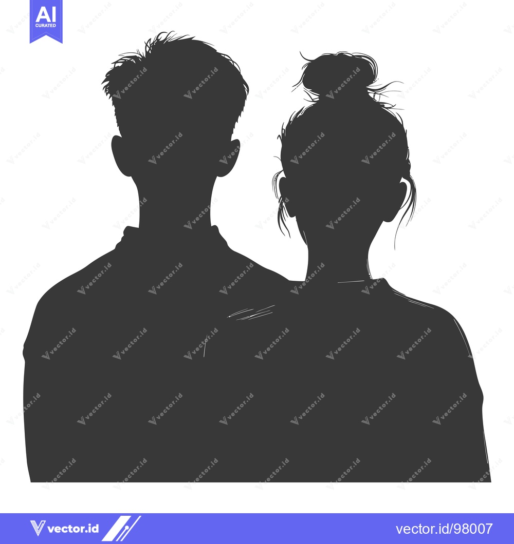 Premium Vector dari Silhouette of a Couple Standing Side by Side