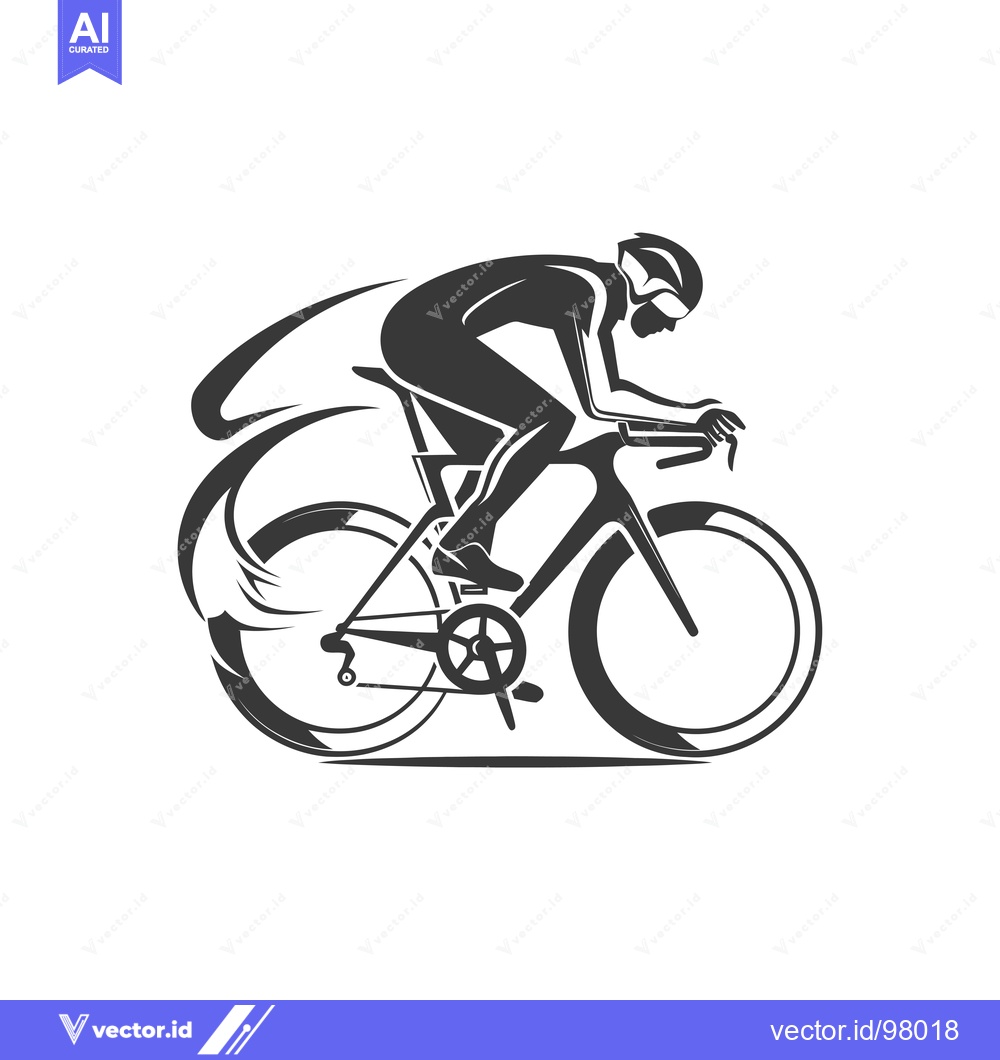 Premium Vector of Silhouette of a Cyclist in Motion on a Road Bike