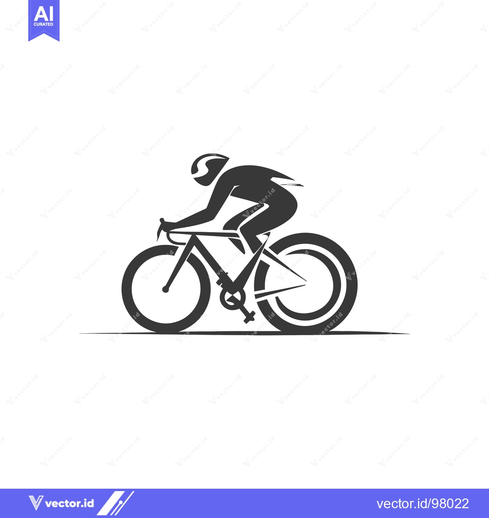 Premium Vector of Silhouette of a Cyclist Riding a Bicycle