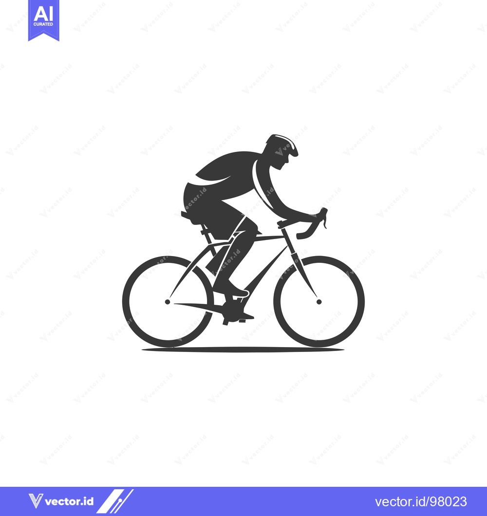 Premium Vector of Silhouette of a cyclist riding a bicycle