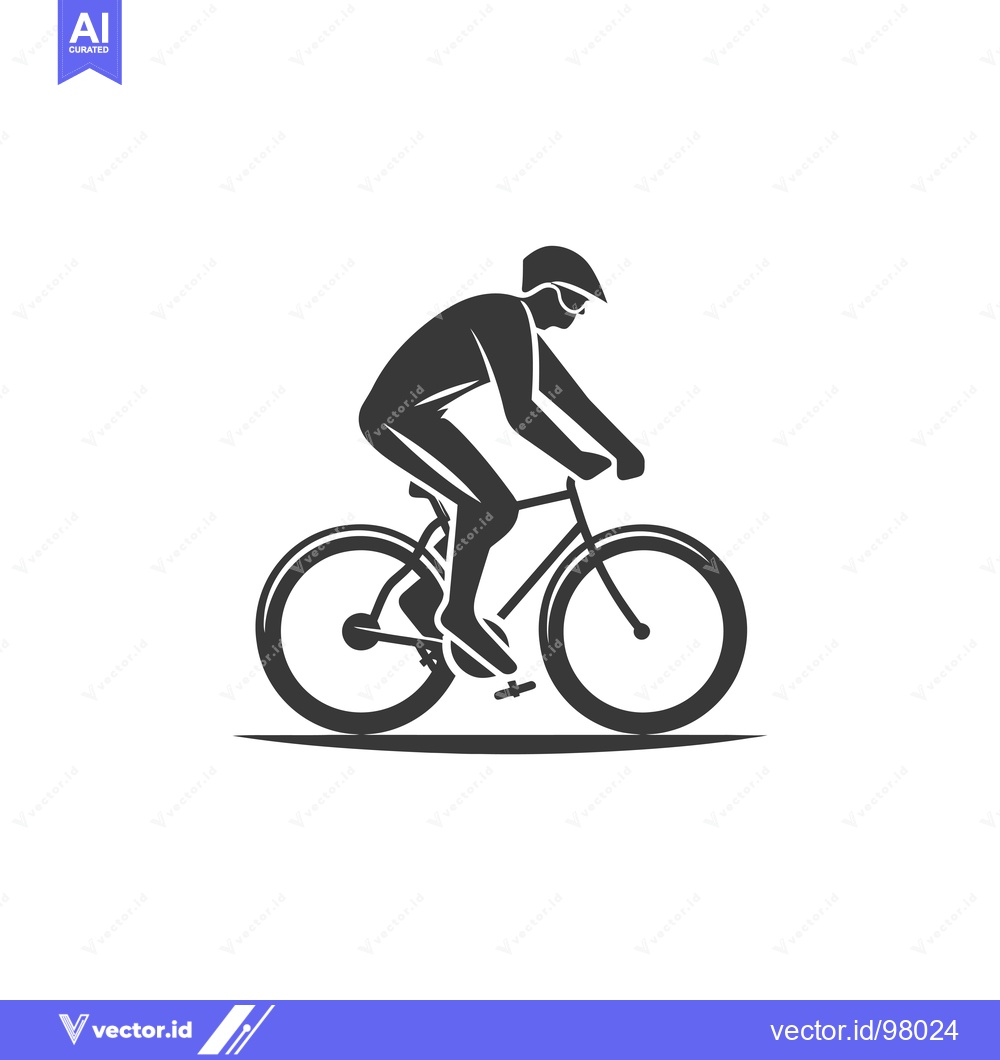 Premium Vector dari Silhouette of a Cyclist Riding a Bicycle