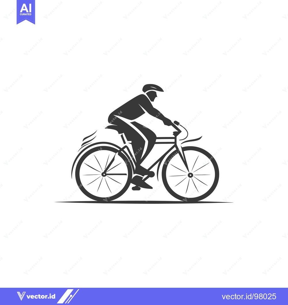 Premium Vector of Silhouette of a Cyclist Riding a Bicycle