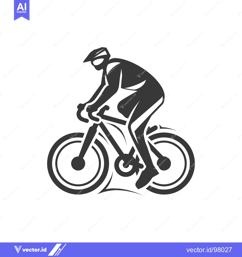 Premium Vector of Silhouette of a Cyclist Riding a Bicycle