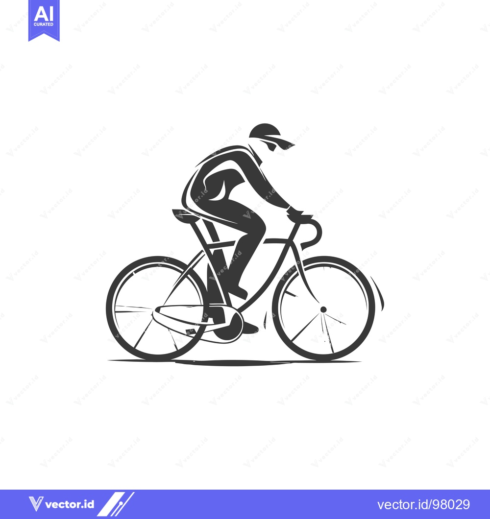 Premium Vector dari Silhouette of a Cyclist Riding a Bicycle