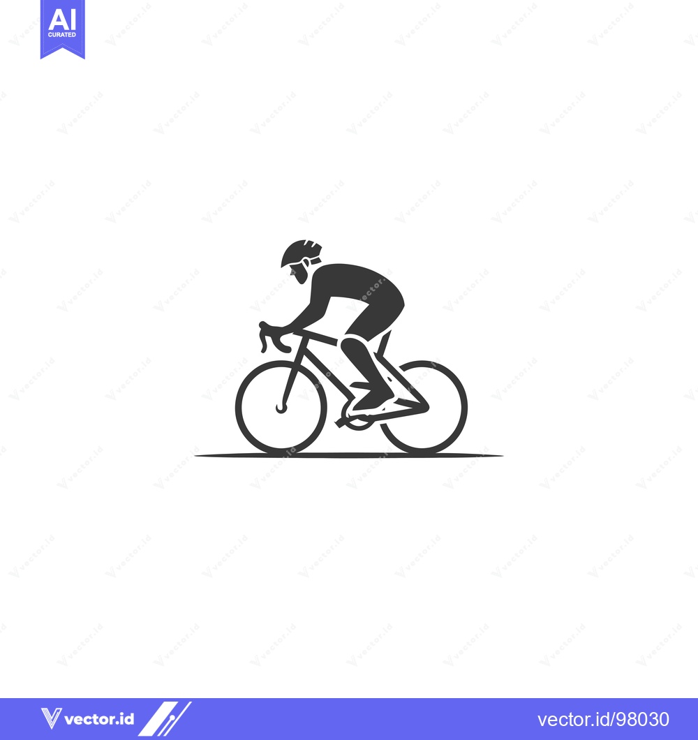Premium Vector dari Silhouette of a Cyclist Riding a Bicycle