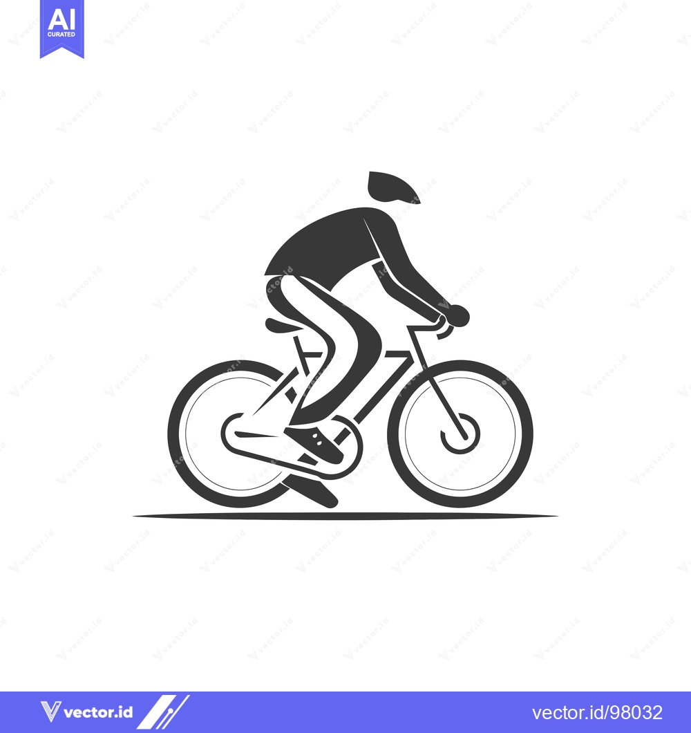 Premium Vector dari Silhouette of a Cyclist Riding a Bicycle