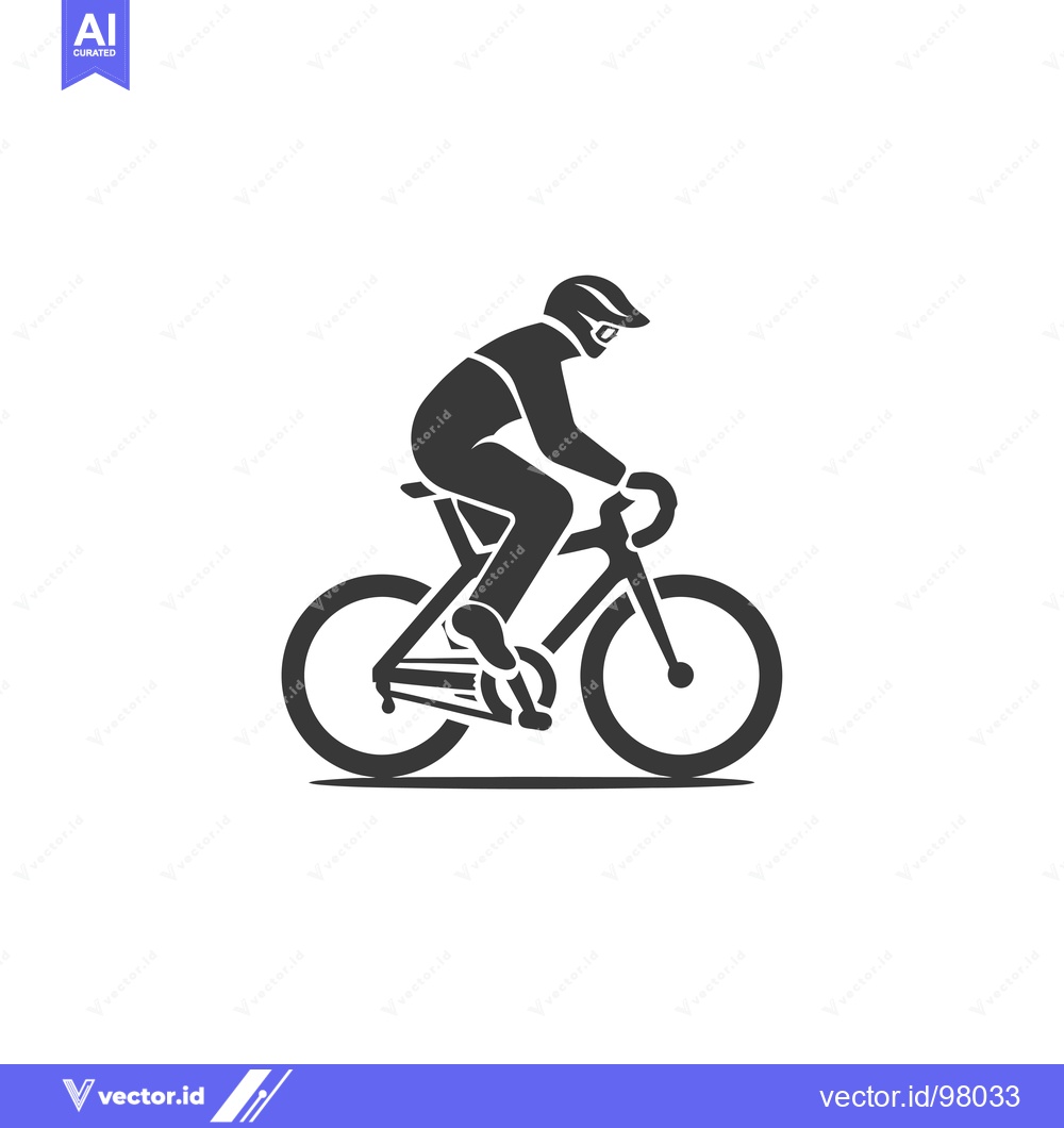 Premium Vector dari Silhouette of a Cyclist Riding a Bicycle