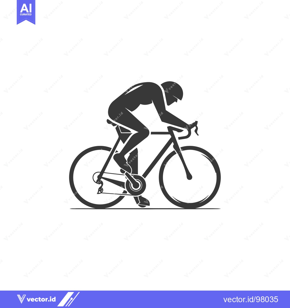 Premium Vector of Silhouette of a Cyclist Riding a Bicycle