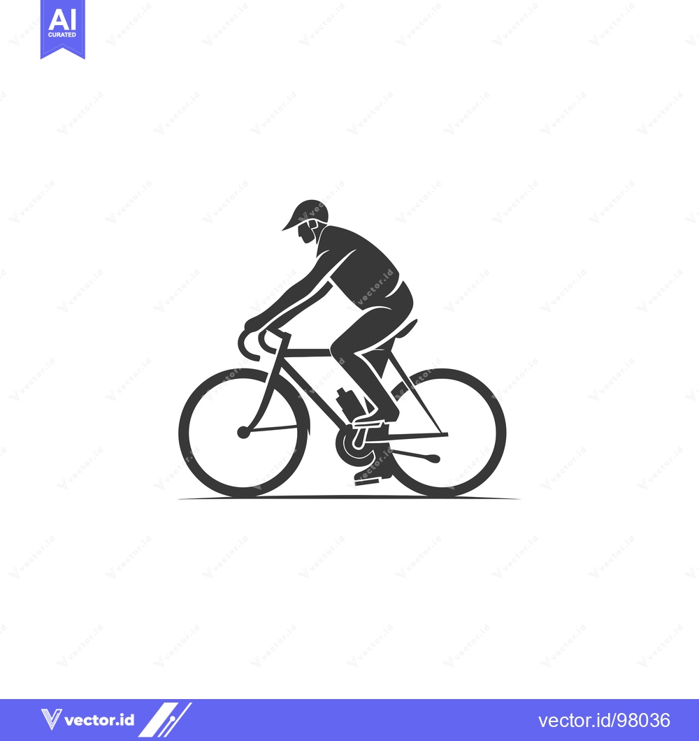 Premium Vector dari Silhouette of a Cyclist Riding a Bicycle