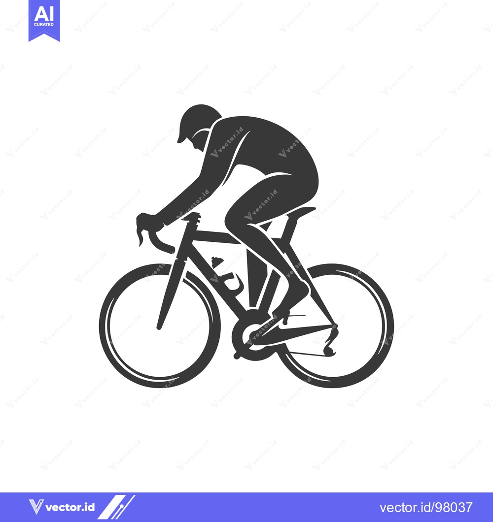 Premium Vector dari Silhouette of a Cyclist Riding a Road Bike