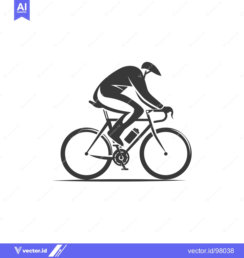 Premium Vector dari Silhouette of a Cyclist Riding a Road Bike