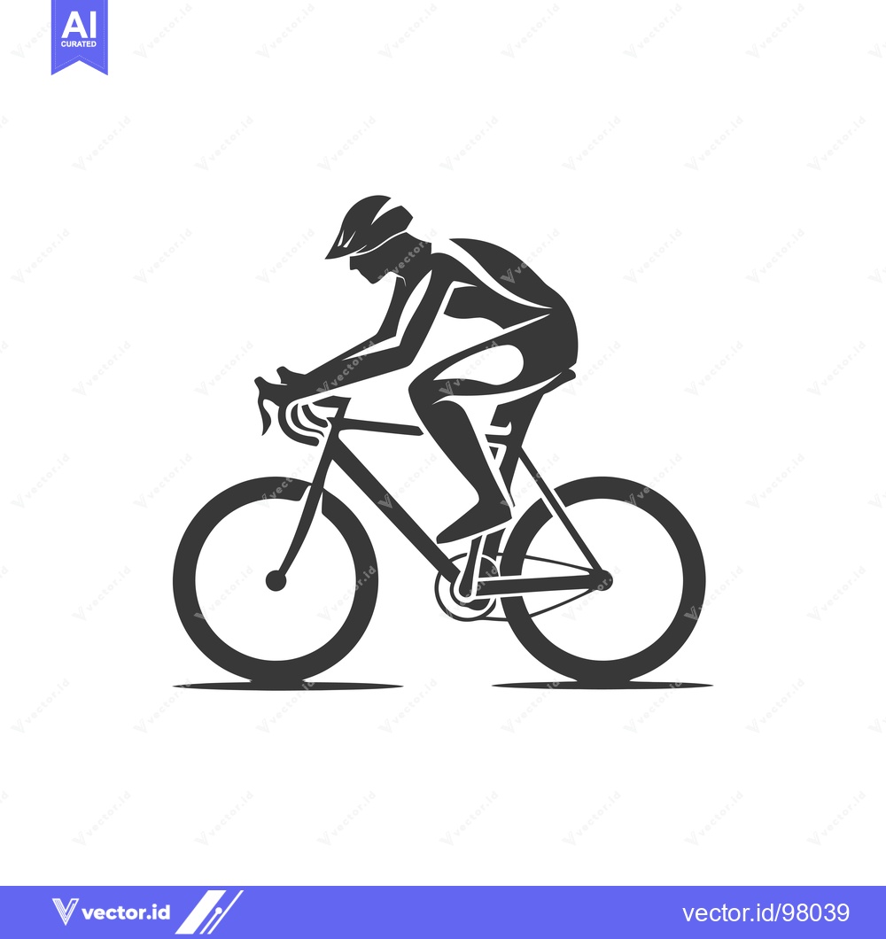 Premium Vector dari Silhouette of a Cyclist Riding a Road Bike