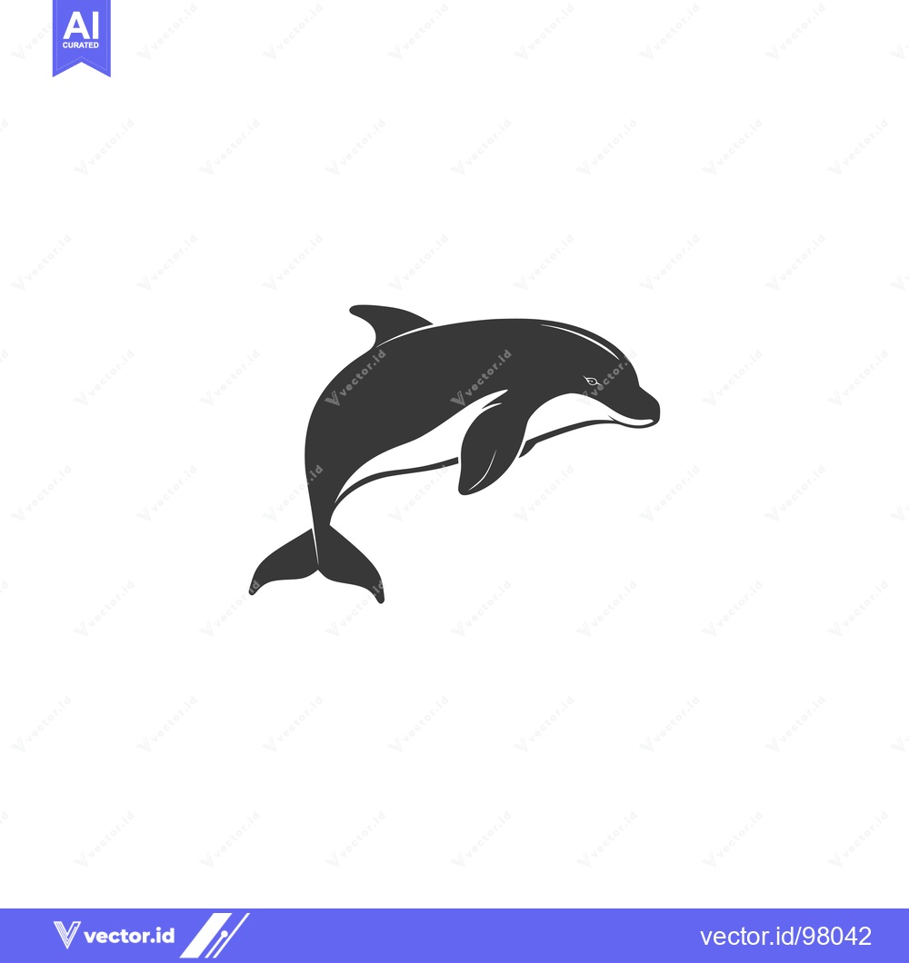 Premium Vector dari Silhouette of a dolphin leaping out of the water