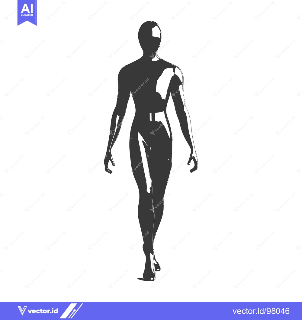 Premium Vector of Silhouette of a Faceless Person Walking Forward