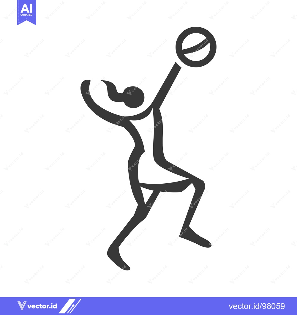 Premium Vector dari Silhouette of a Female Athlete Shooting a Basketball